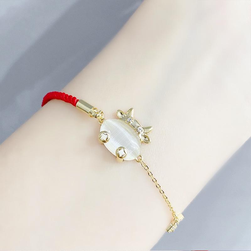 

Hot Sale Ox Zodiac Red Rope Chain Bracelet for Women Couple Party Wedding Fashion Jewelry Gifts Accessories Luck Chain