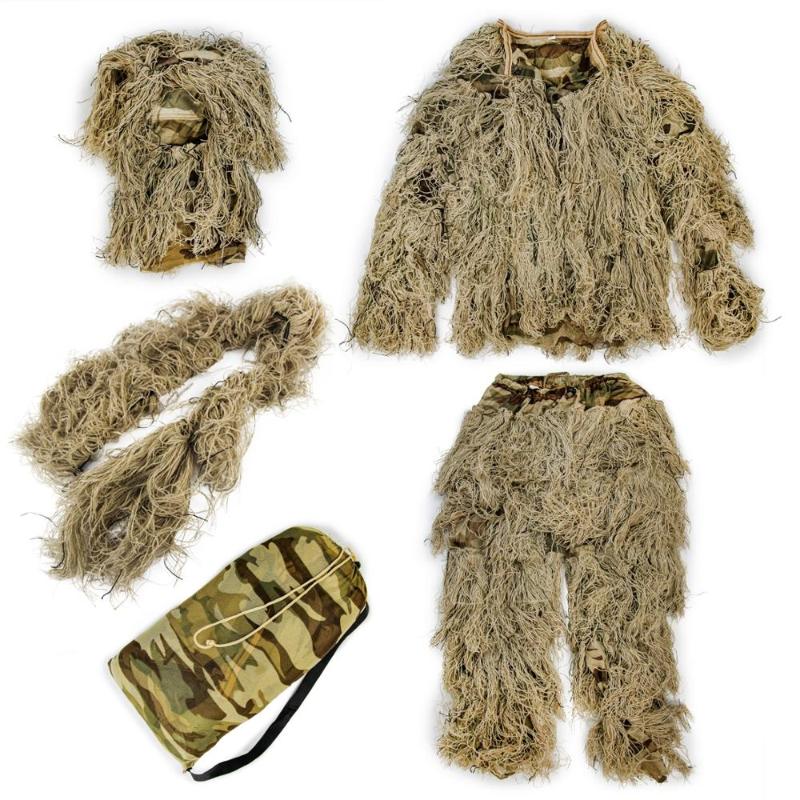 

Universal Camo 3D Ghost Ghillie Suit Army Hunting Birding Watching Sniper flim Clothing, Green