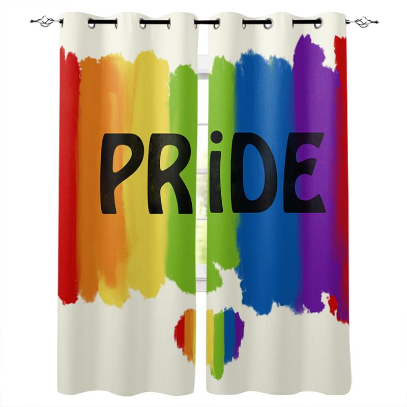 

Rainbow Striped Pride Window Treatments Curtains Valance Room Curtains Large Window Kids Room Home Decor, As pic