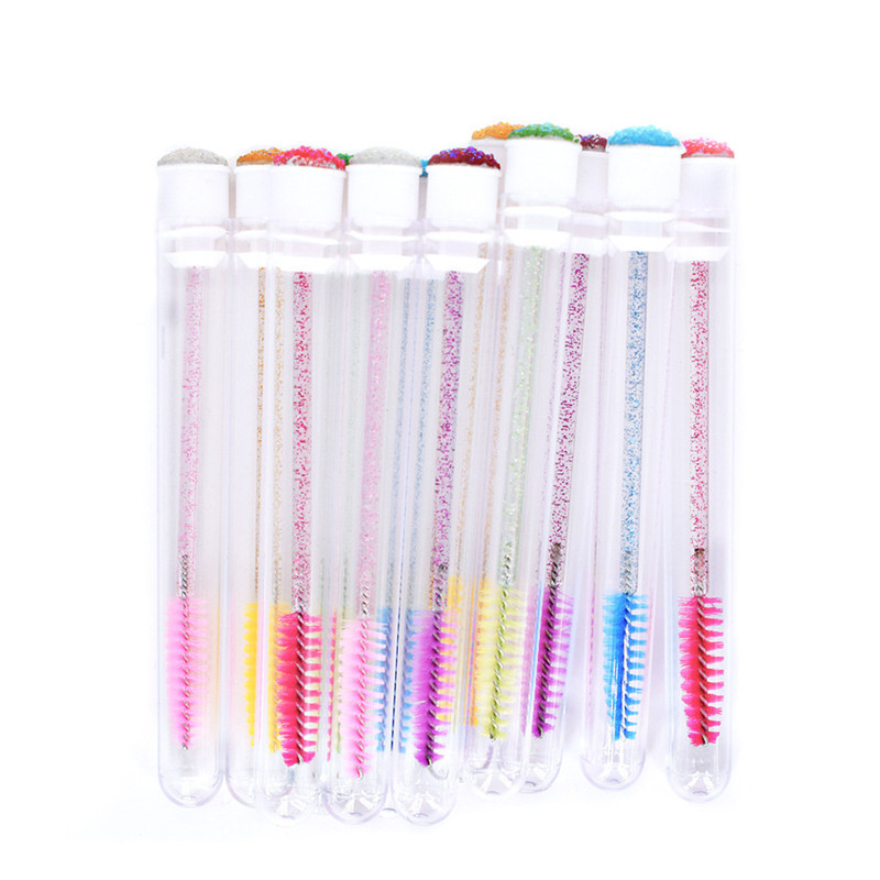 

Eyebrow Brush Tube Disposable Eyelash Brush Tube Eyebrow Dust-Proof Mascara Brushes Sparkling Broken Diamond bottles epacket