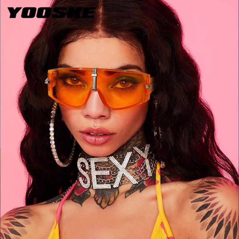 

YOOSKE Women's Large Frame Sunglasses Funny Sun Glasses Luxurious Brand Design Sunglass Men Oversized Eyeglasses Square Eyewears