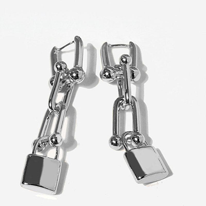 

Earrings women wholesale Japan Korea 2020 new popular luxury jewelry stainless steel chain earrings designer gift wild classic