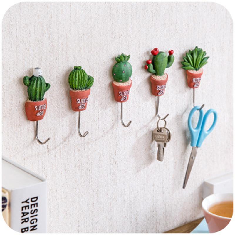 

1Pc Simulation Succulent Plant Stick Hooks Wall Hangers Self Adhesive Strong Multifunctional Viscose Stainless Steel Hook New