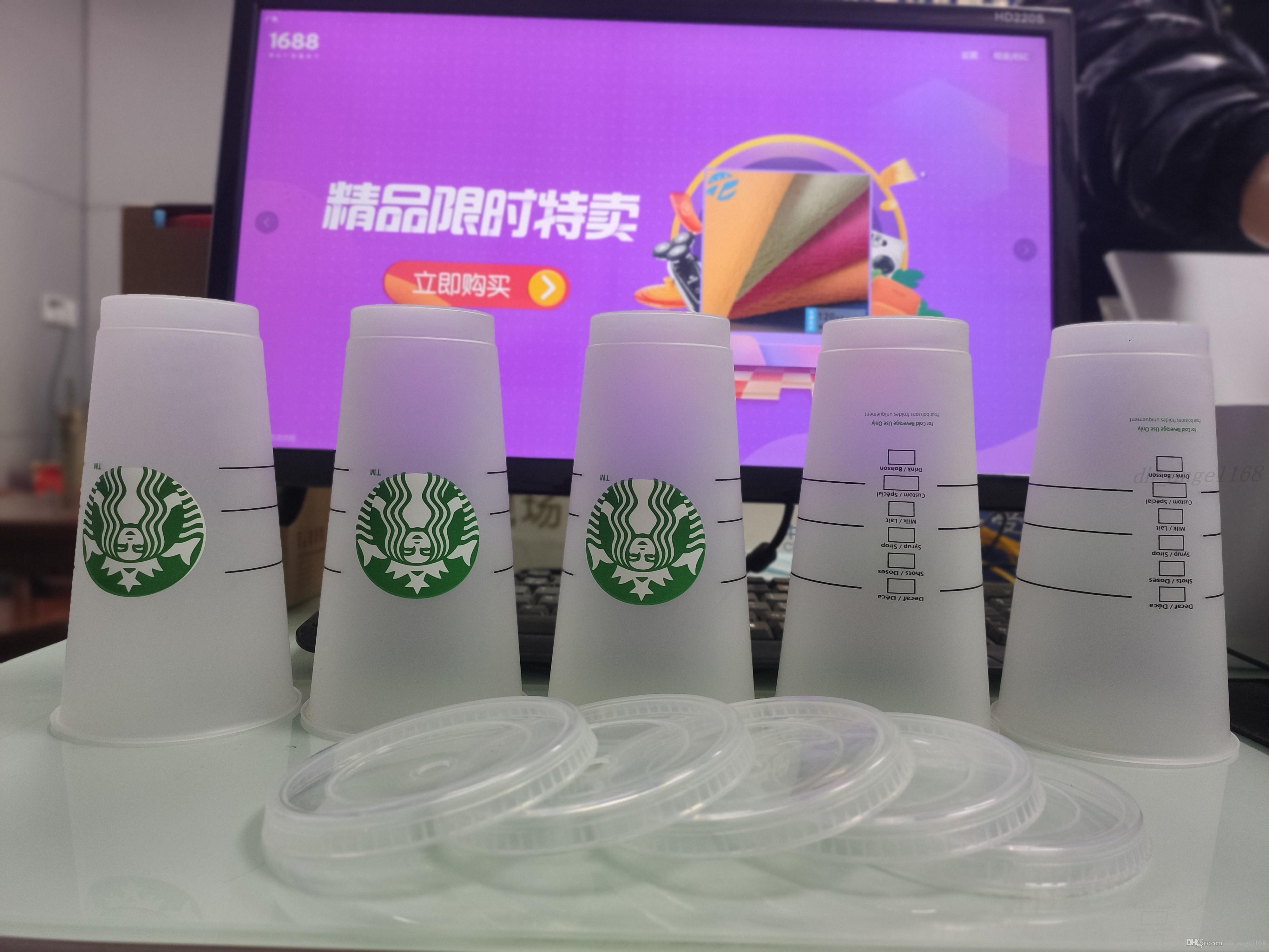 

5pcs Tumblers Cup Hot Plastic Starbucks Plastic 24oz With Lip Transparent Free Magic Coffee Mug Costom Drinking Cup And Juice Straw Shi Ceti