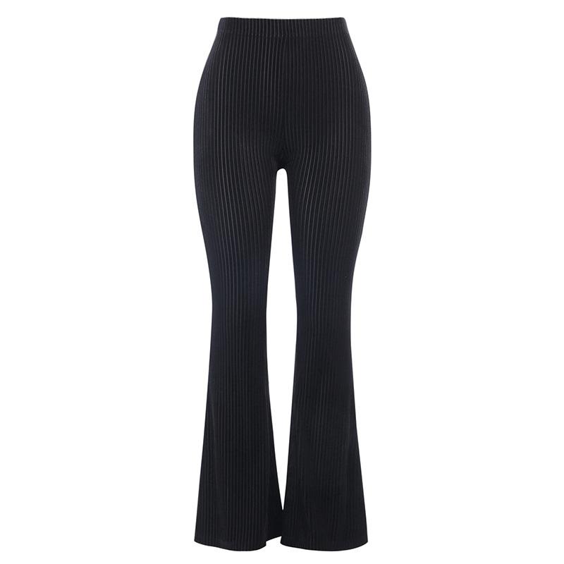 

Fannic 2020 Winter Street Casual Loose Mid Waist Black Flared Pants Women