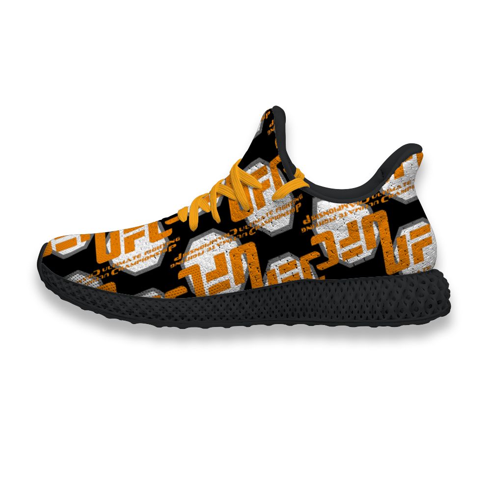 

4D running shoes UFC Ultimate Fighting Championship fun printing men's fashion breathable customized leisure hiking Sports Sneaker, Black