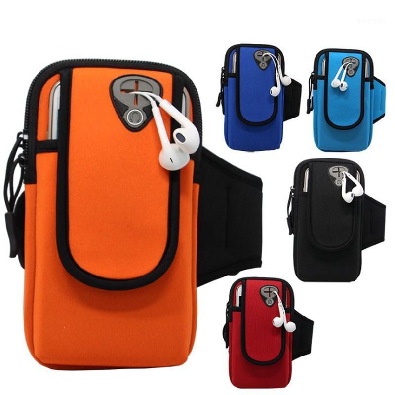 

6.0 inch Sport Armband Running Bag Case Universal Smartphone Mobile Phone Earphone Holes Keys Arm Bags for Samsung1, Orange