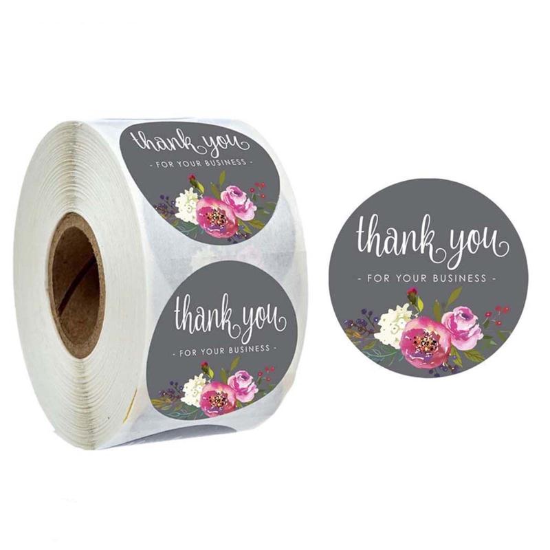 

500pcs Floral Thank You for Your Business Stickers Seal Labels Wedding Scrapbook