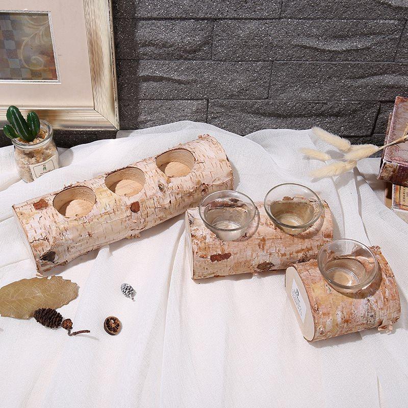 

Creative design handmade DIY birch Candlestick home decoration ornaments wood handicrafts free shipping1