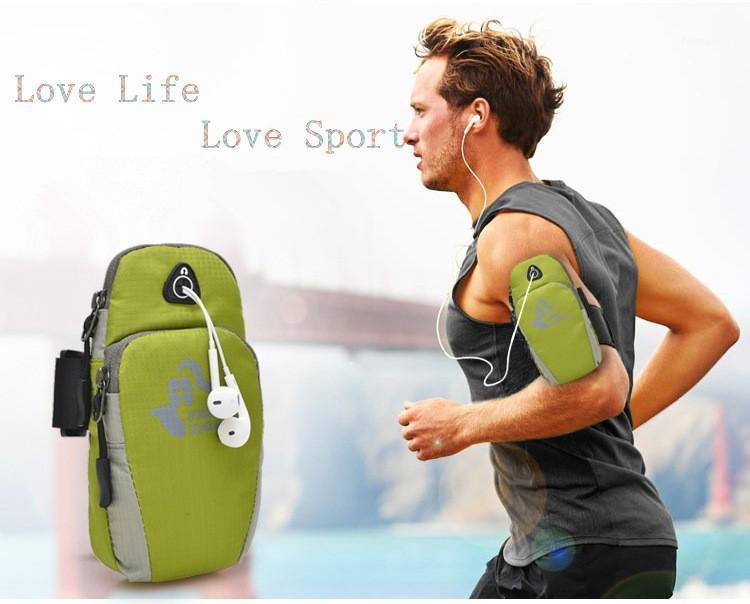 

5.5-inch size running fitness mobile phone arm bag nylon waterproof music wrist case for riding1, Black
