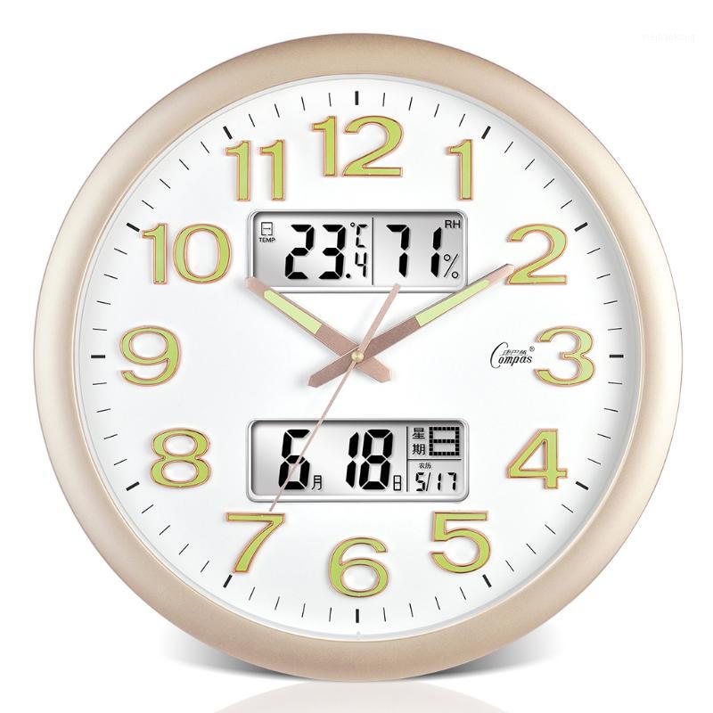 

Luminous Calendar Digital Wall Clock Silent Fashion Creativity Living Room Simple Horloge Home Decoration Accessories ZD50WC1
