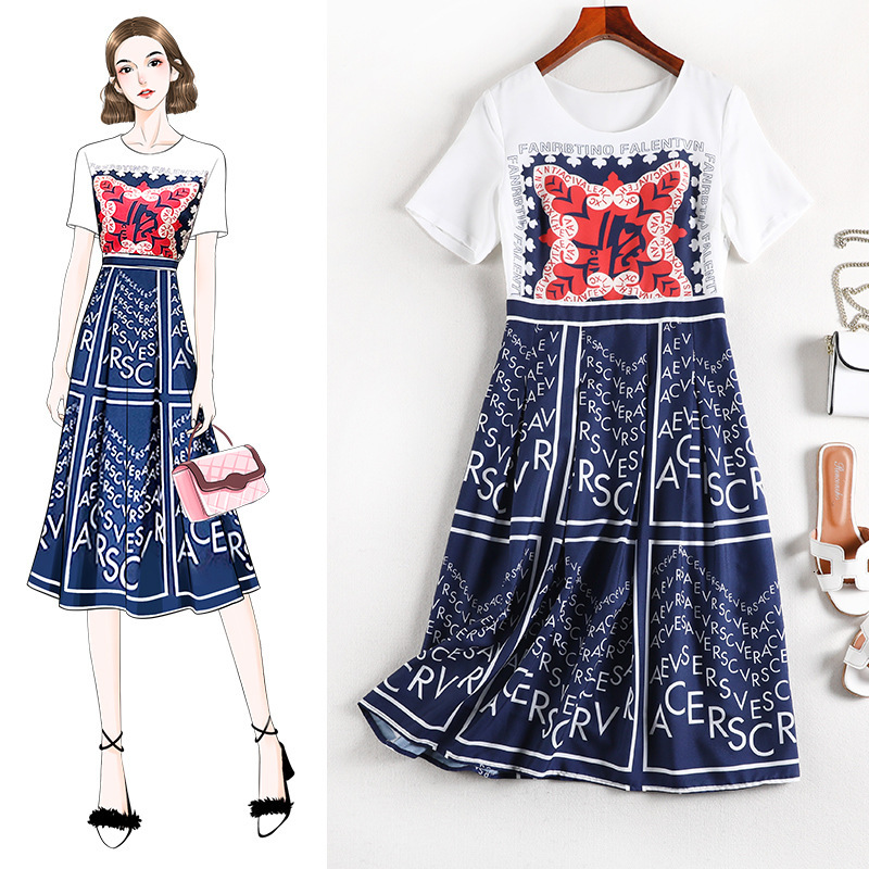

Chiffon Mm2021 Reduction 200kg 10455 Dress Undefined Night From the Vintage Summer Party Cp9u, White blue.