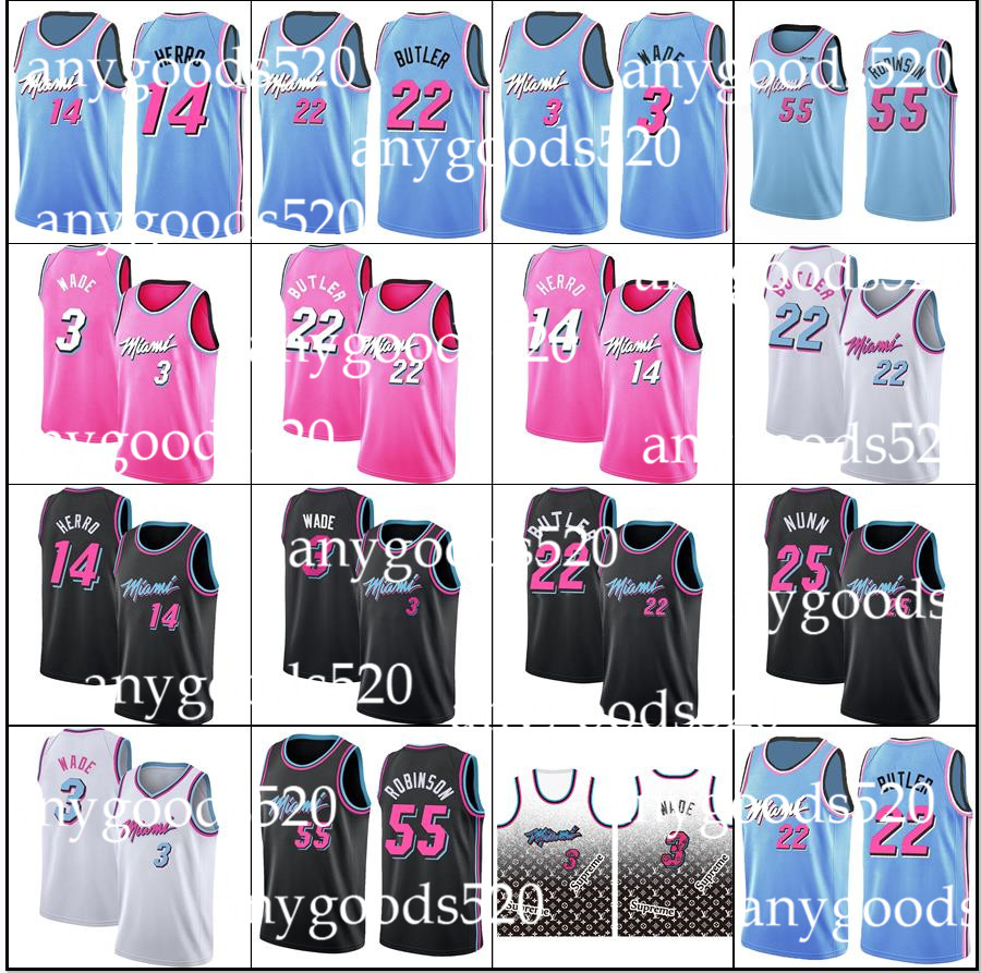 

Jimmy Tyler Butler Herro Bam Goran Adebayo Dragic Jersey Miami Heats Final Patch Dwyane Kendrick Wade Nunn Duncan Men Robinson Jerseys, Black;red