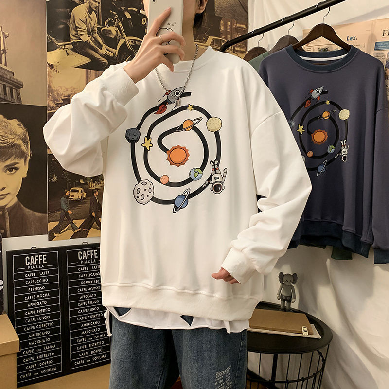 

2021 Funny Printed Men Hoodies Autumn New Men's Hooded Sweatshirts 4 Colors Man Streetwear Casual Pullovers Zqd0, Blackgray