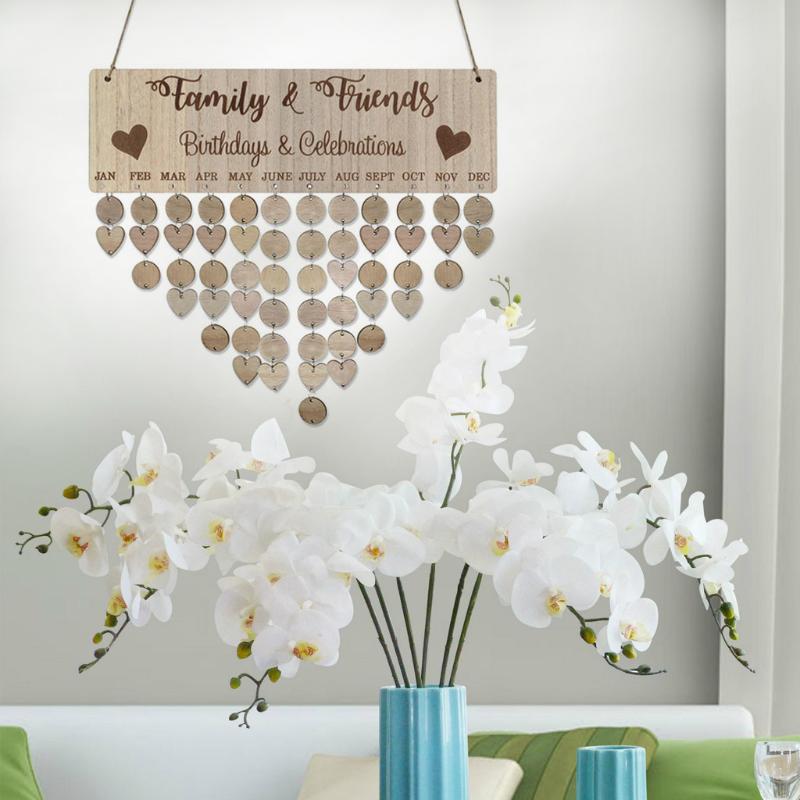 

Wood Diy Friend Family Birthday Reminder Calender Board Ply Plaque Sign Home Decor Diy Calendar Hanging Decorations #SRN