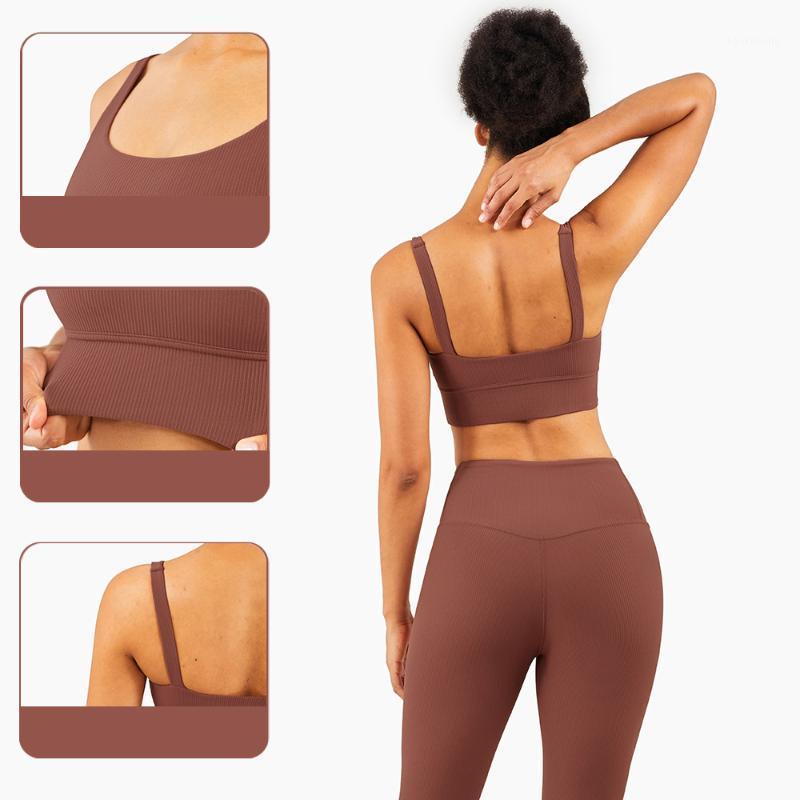 

yoga sports underwear vest type fitness shockproof running sports bra bralette tops for women pink girl high impact tube1, Bronze sport bra