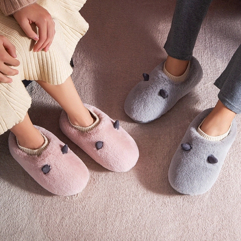 

Winter New House Slip-on Women Fur Shoes Warm Plush Bedroom Falt Couples Fuzzy Shoes Indoor Ladies Furry Slippers #Y89o
