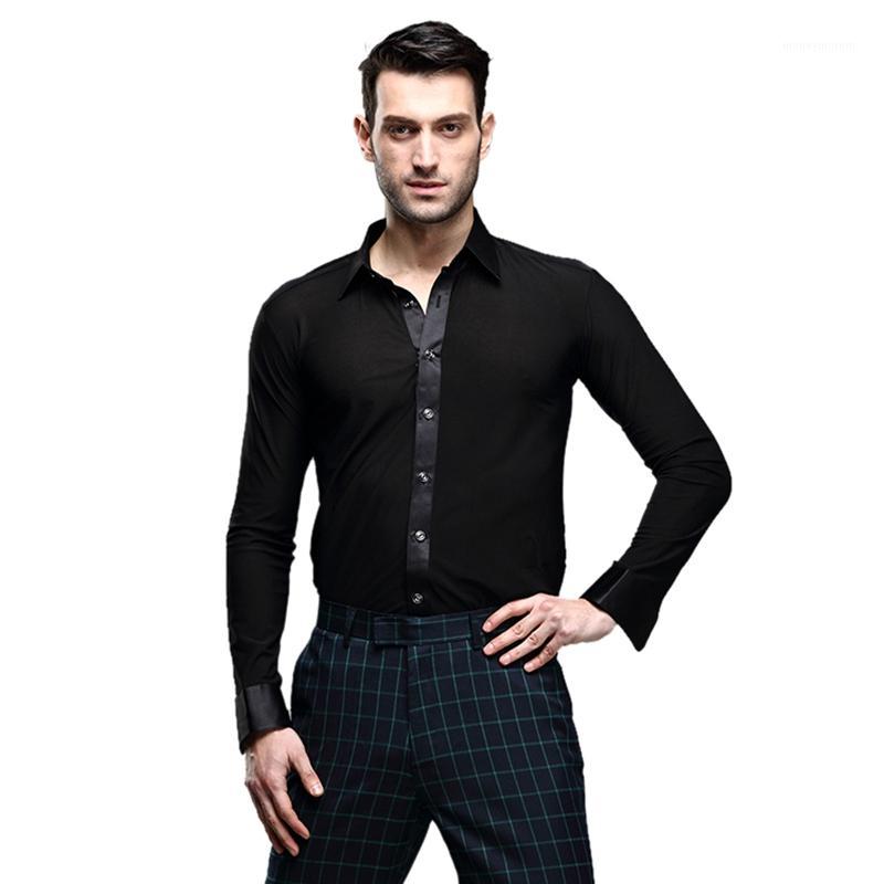 

Hot Selling Dancewear Mens Dance Shirt Breathable Latin Dance Clothes Comfortable Stage Wear Ballroom Competition Clothing1, Red a
