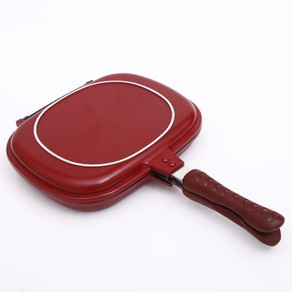

1PC Double-sided Grill Square Shape Non-stick Pan Baking Steak Frying Pan 28cm Kitchen Cooking Tool