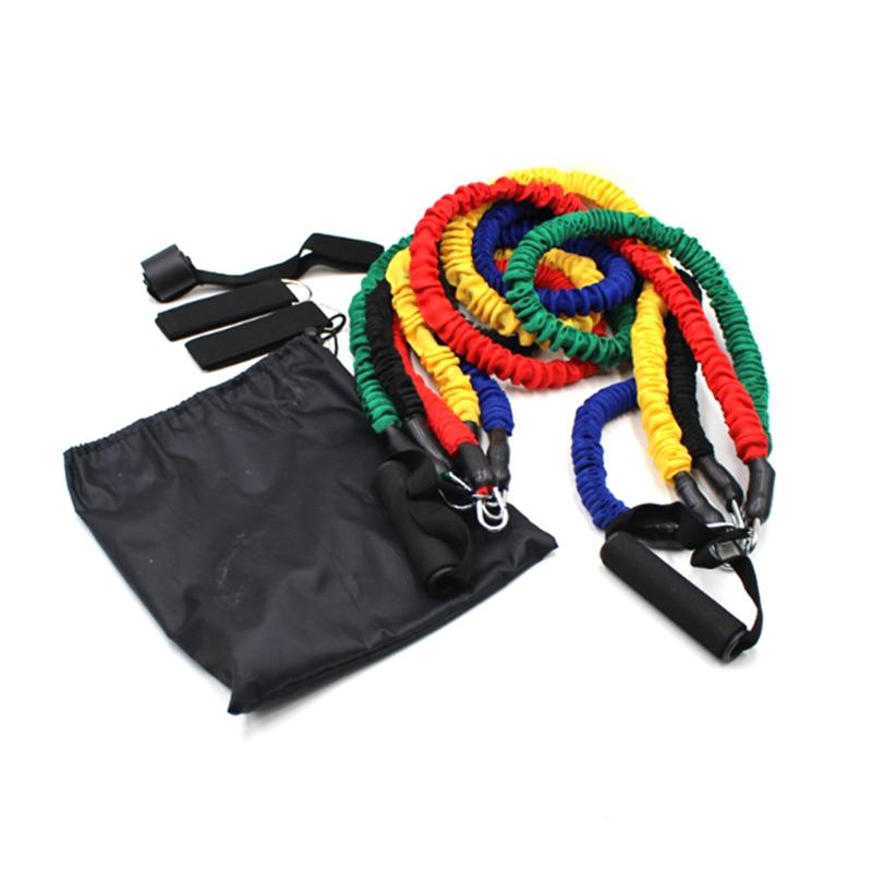 

11-Piece Combination Puller Fitness Equipment Set Puller Latex Pull Rope Elastic Band Set Heavy Protection Nylon Cover