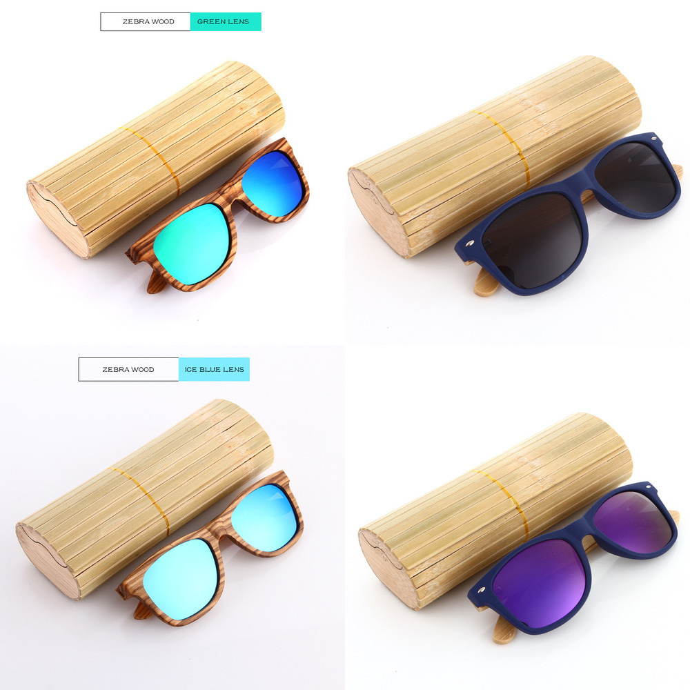 

KITHDIA Wooden Sunglasses Polarized Men Bamboo Case Women Brand Designer Vintage Wood Sun Glasses Oculos de sol masculino Z1210