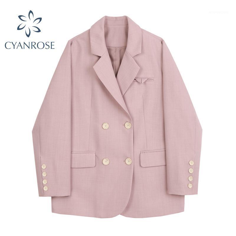 

Pink Elegant Office Ladies Workwear Blazer Solid 2021 Autumn Winter Long Sleeve Lady Female Tops Suit Blazer Femme Jackets1