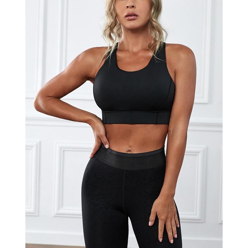 

U-Back Soft Workout Gym Yoga Bras Top Women Naked-Feel Padded Athletic Running Fitness Sport Crop Tops, Black