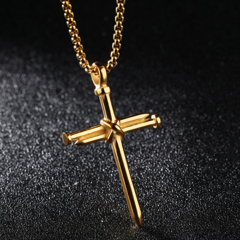 

Fashion New Classic Cross Men Chain Necklace Stainless Steel Neck Chain Choker Pendant Necklace For Men Jewelry Gift bijouterie