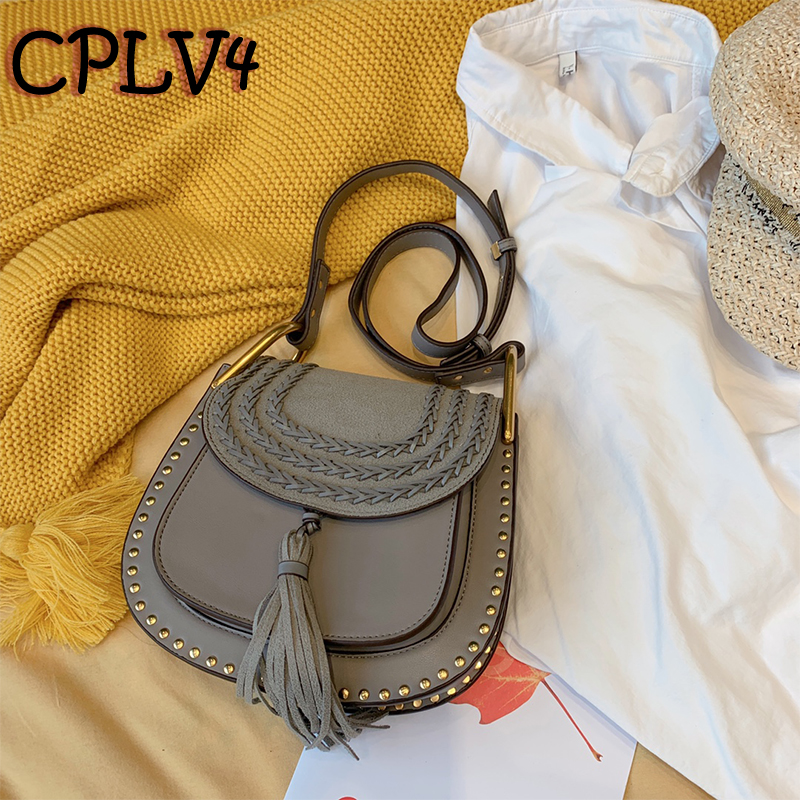 

2021 Vintage luxury and versatile solid saddle Fashion bags woven shoulder strap handbag in spring, Make up the difference