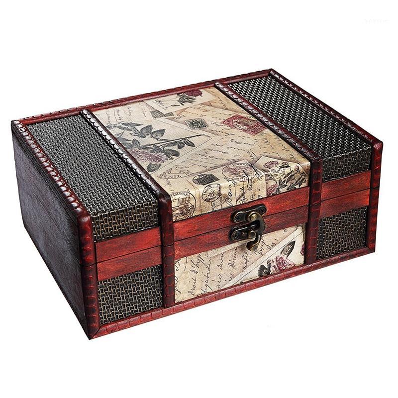 

Treasure Box 9.0inch Retro Stamps Small Trunk Box for Jewelry Storage,Treasure Cards Collection,Gift Box,Gifts and Home Decora1