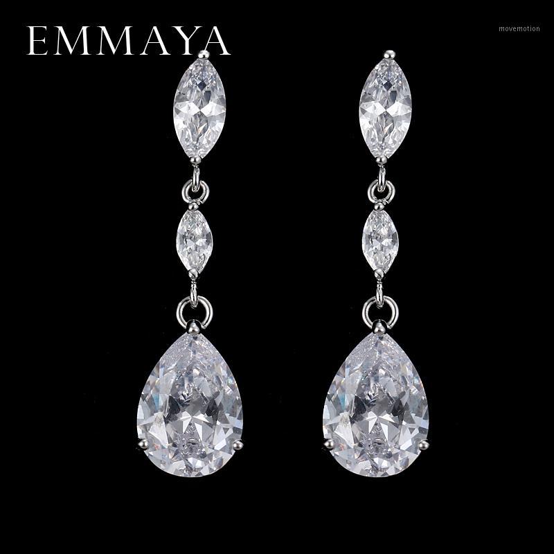 

EMMAYA Stunning Grade CZ Wedding Drop Earrings Luxury Dangle Cubic Zircon Bridal Earring Bridesmaids Jewelry1