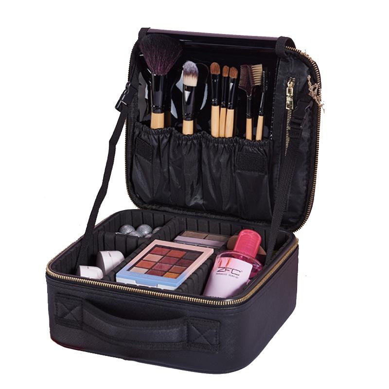 

Women Professional Cosmetic Case Beauty Brush Makeup Bag Travel Necessary Waterproof Cosmetic Bag, As pic