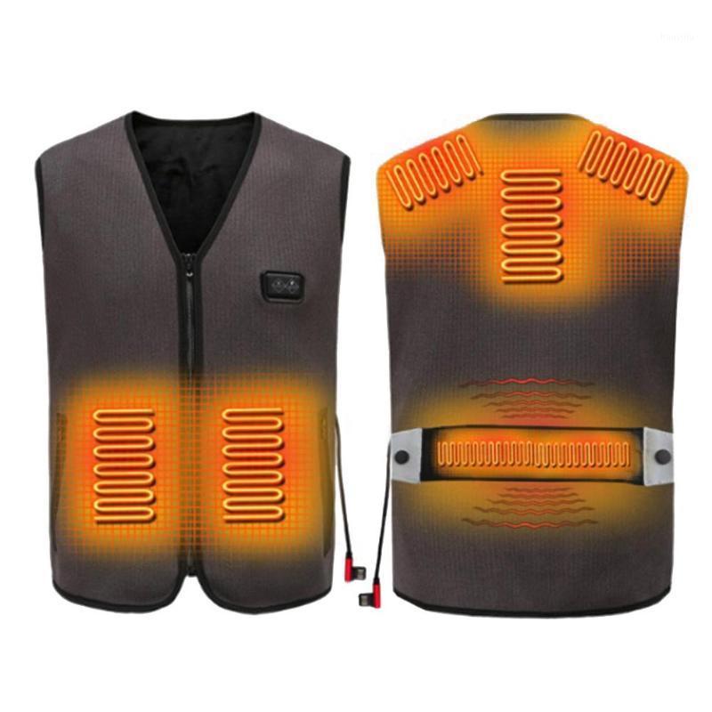 

Smart Heating Vest Winter Heated Jacket Vibration Warm Massage Heated Suit For Outdoor Sports Cycling Skii Ice Fishing1, Black