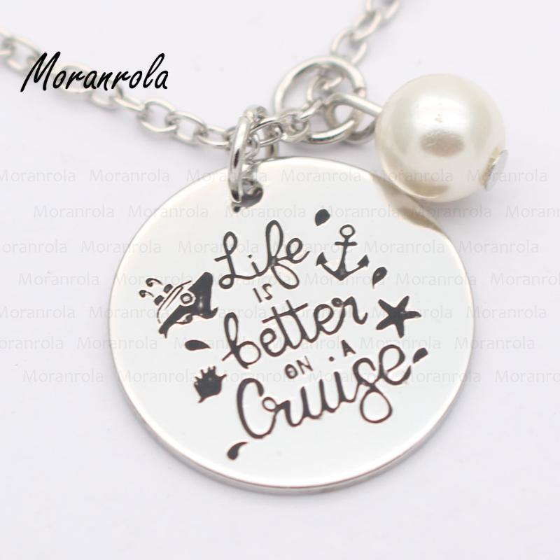 

New arrival" Life is Better on a Cruise "Copper necklace Keychain,charm Vacation of Beach necklace Cruise Ship charm