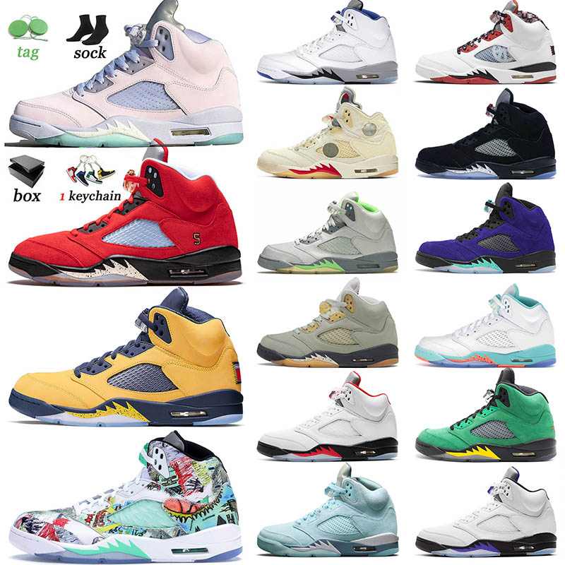 

With Box Oversize 5 5s Basketball Shoes Size 40-47 Retro Laser Crimson Voltage Purple Easter Green Bean Jade Horizon Oreo Women Sneakers Men Trainer, C36 shattered backboard 40-47