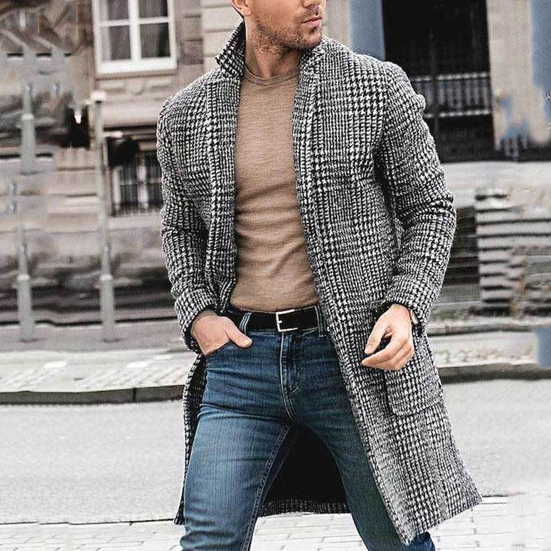 

2020 Chess Miteksan Casual Man's Jacket Wear Korean Wool Winter Hound Stooth Gentleman Manteau New Man, The pictures
