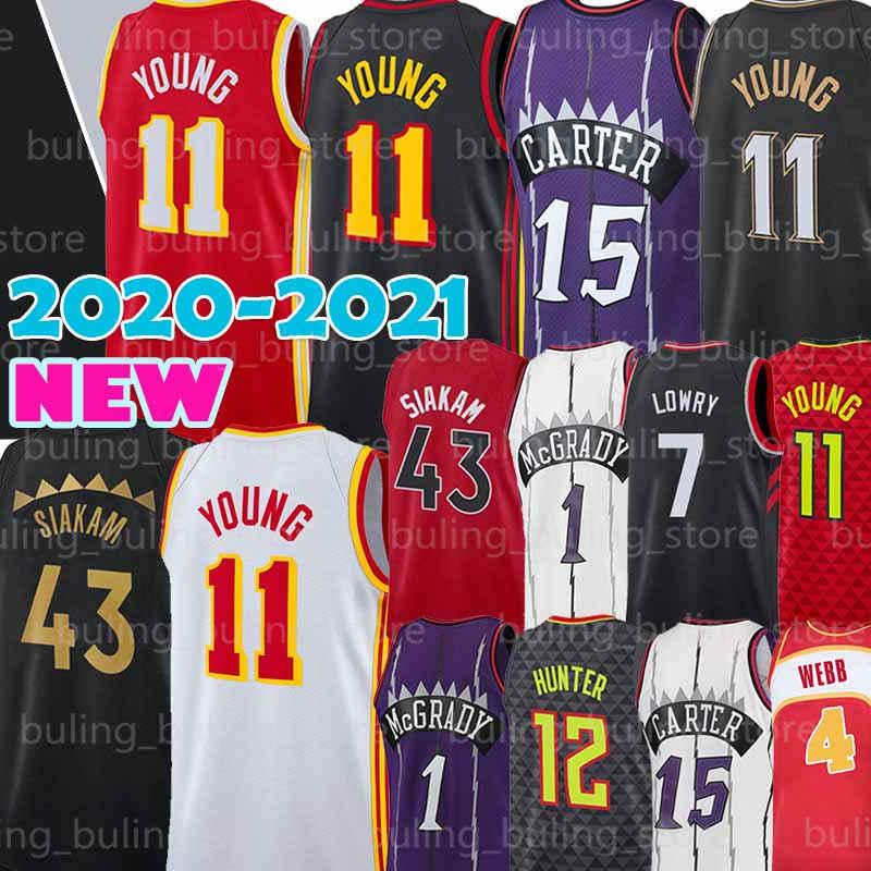 

Pascal 43 Siakam Jersey Trae 11 Young Kyle 7 Lowry Vince Deandre 12 Hunter Tracy Carter McGrady Spud 4 Webb 2021 New Basketball, Black;red