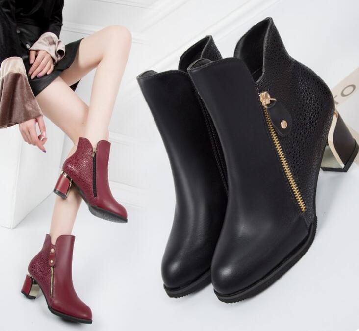 

Sexy High zipper Women cansual Shoes Comfort Women Pumps Party Shoes Heels Breathable spring autumn concise wedding, Black