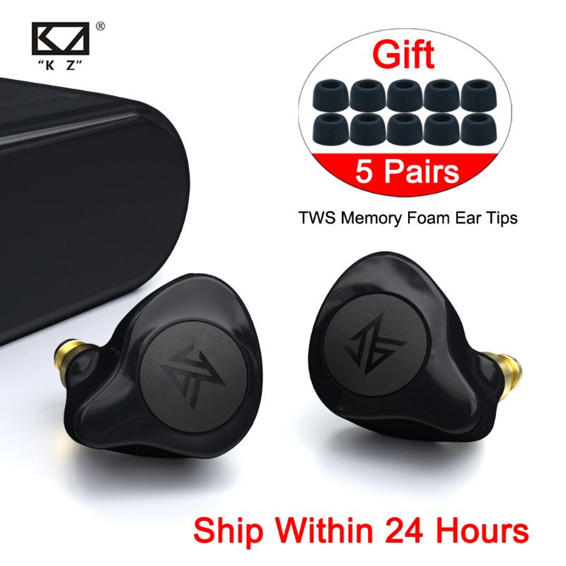 

KZ S2 True Wireless TWS Earphones Bluetooth v5.0 Hybrid 1DD+1BA Game Earbuds Touch Control Noise Cancelling Sport Headset, Black