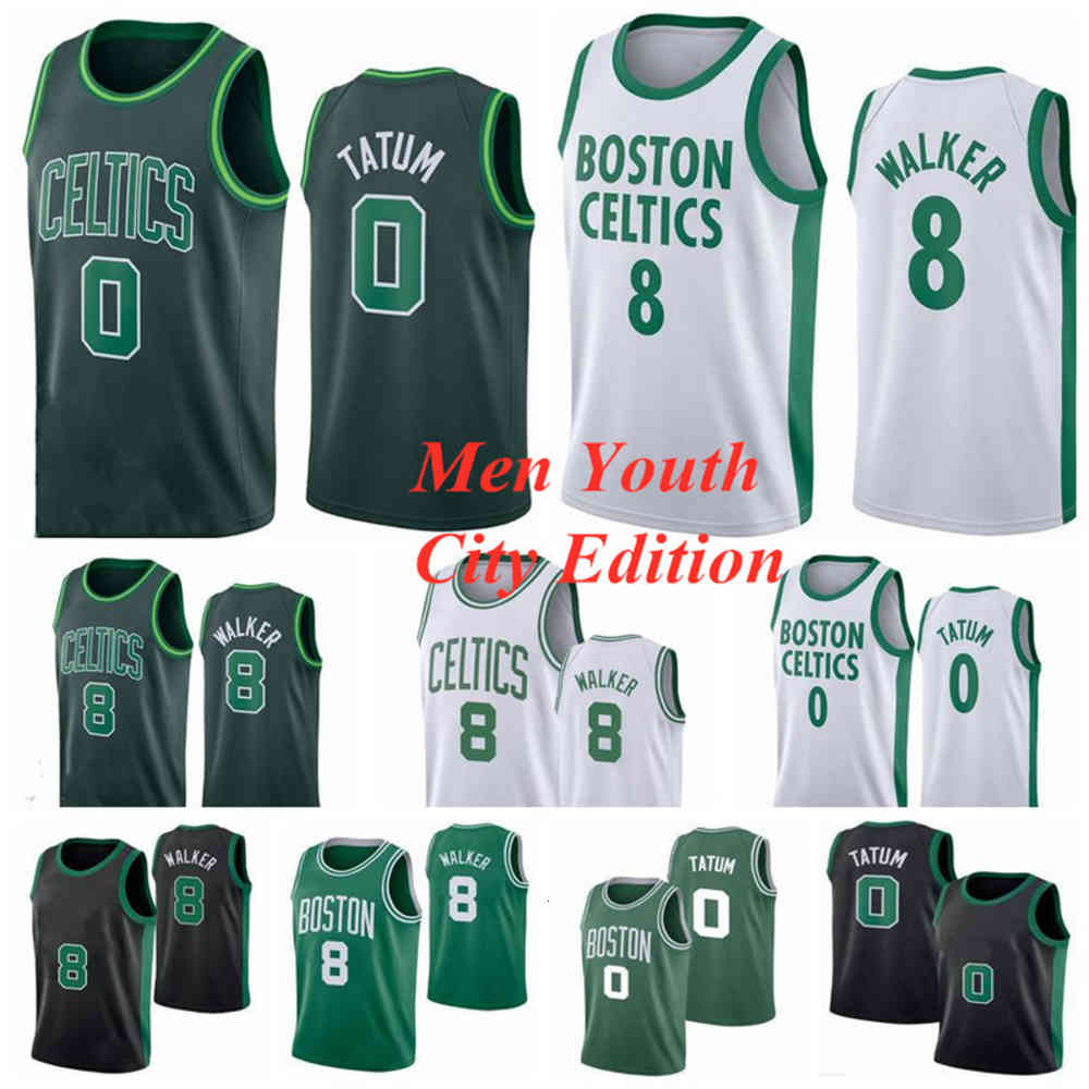 

Boston's Celtics's Kemba Walker 8 Basketball Jersey NCAA Jayson Tatum 0 Jerseys Mitchell & Ness 2021 Men Kids Youth Green White S-XXL, As photo