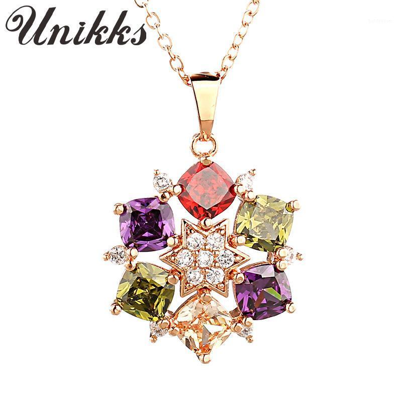 

Petal Star Zircon NecklaceColor Zircon Necklace Fashion Lady Jewelry1