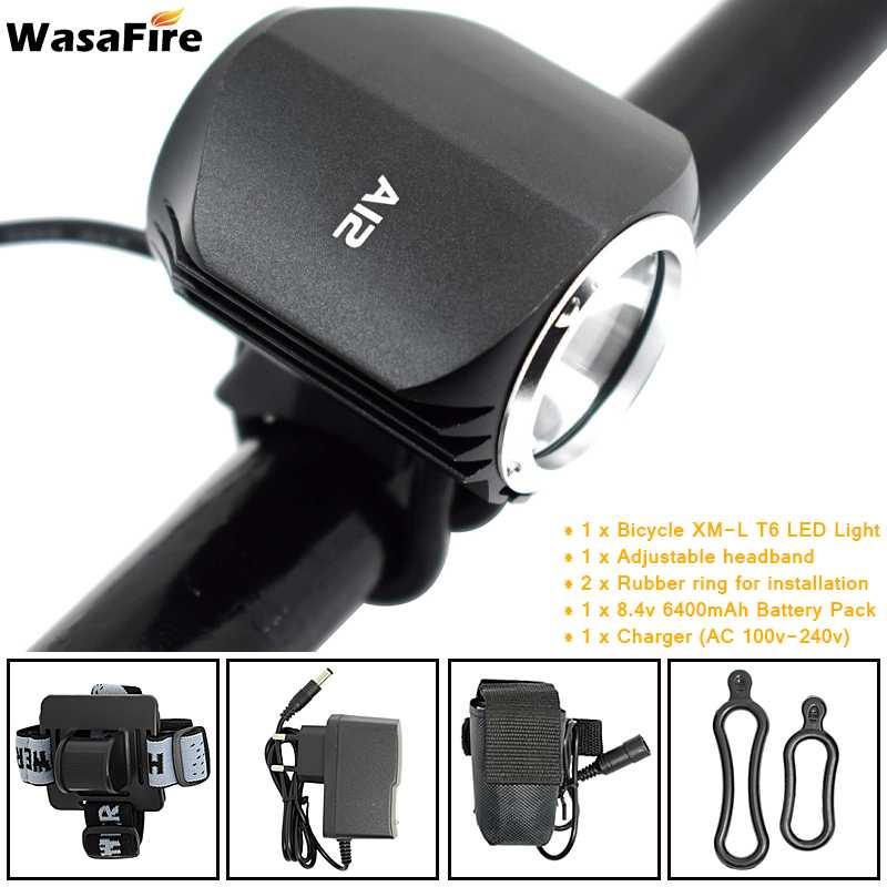 

WasaFire NEW Bicycle Light bike XM-L U2 LED Headlight 2000Lm Waterproof Bike Front Lights HeadLamp +8.4v Battery Pack & Charger