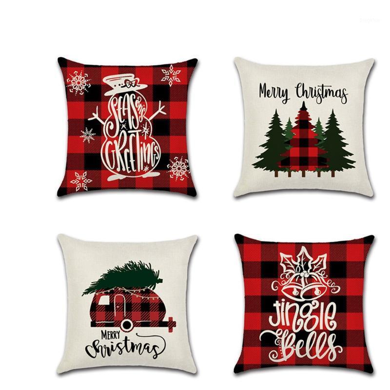 

Xmas Tree Reindeer Car pillow cushion cover kussenhoes sofa Throw Pillowcase Merry Christmas Decorations For Home fundas cojines1, 01