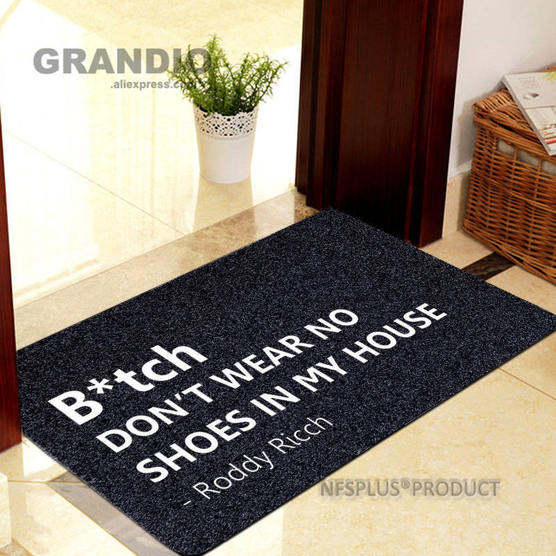 

Home Decorative Door Mat Carpet 40x60cm Polyester B*TCH DON'T WEAR NO SHOES IN MY HOUSE Printed Anti-Slip Doormat Rugs Y200527, Hide packages