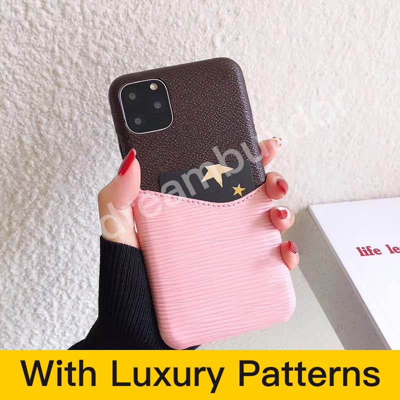 

L fashion phone Cases for iphone 12 pro max 11Pro 11ProMax 7 8 plus luxury designer cover X XS XR XSMAX 12mini with card, Pink