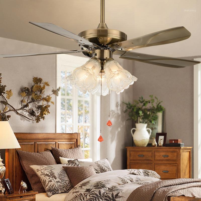

America type ceiling fan lamp 110V dimming light with remote control 220V 42 inch bedroom Living room retro decoration lighting1