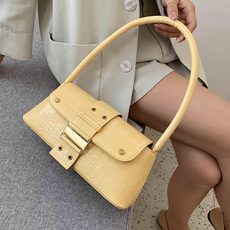 

YANIGELAN PU Leather Elegant Ladies Subaxillary Bag Luxury Designer Handbags For Women Bolso De Mano Vintage Bolsa Feminina Luxo, Beige