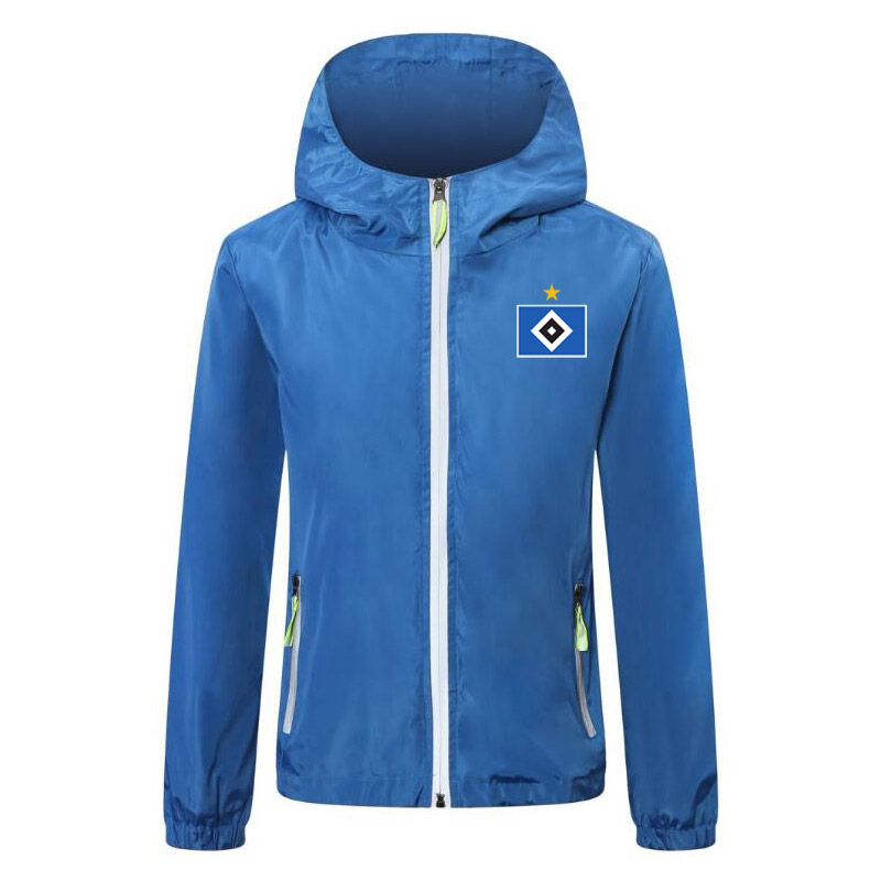 

2020 2021 Hamburger SV soccer jacket zipper Hooded Windbreaker soccer jerseys soccer hoodie Windproof Waterproof jacket coat Running Jackets
