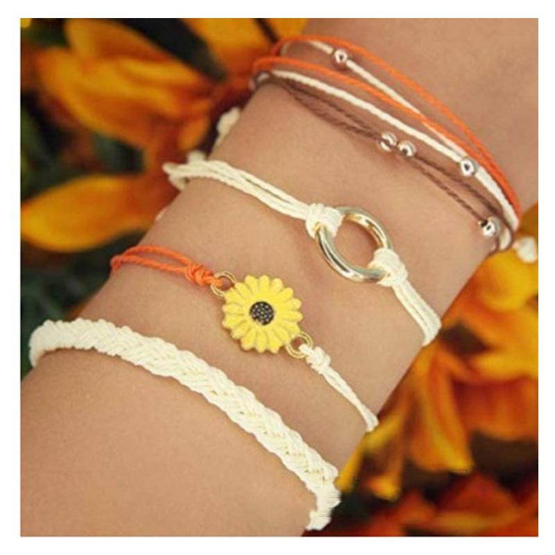 

BLUESTAR bohemian flower design fashion Bracelets for women Rope Chain Bracelet Handmade VSCO girl BOHO Jewelry for Women