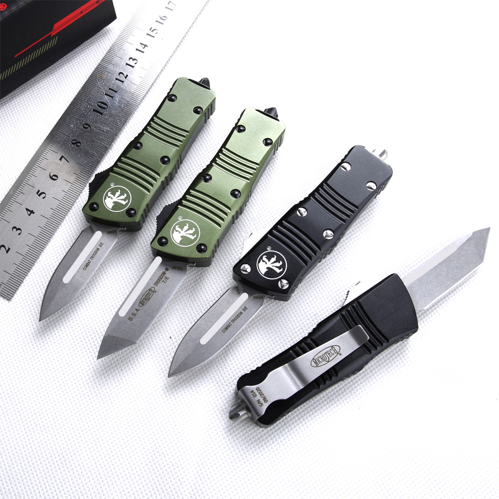 

01Wholesale CNC d2 STEEL T6061 handle A14 UTX85 UT121 BM3300 BM3500 camping automatic knife Benchmade knife EDC tool hunting pocket knives
